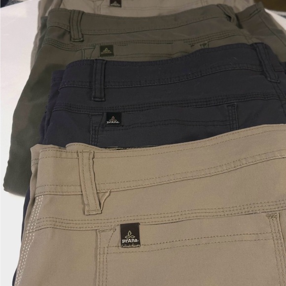 LOT OF FOUR PRANA BREATHE STRETCH NYLON/SPANDEX MENS 38/12 ADJ BELTED WAIST RARE - Picture 4 of 16